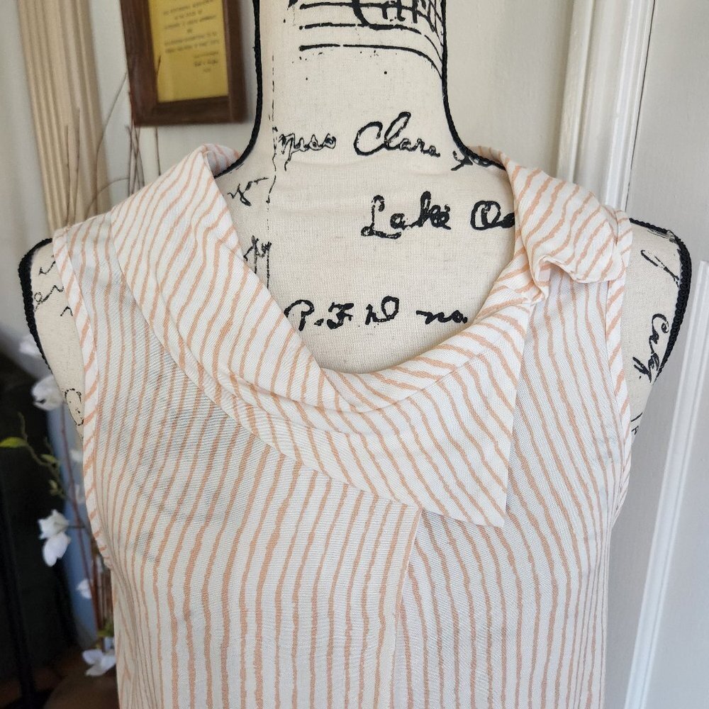 Luukaa Short Sleeve Salmon Striped Top NWT Sz 10